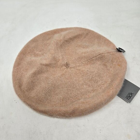 NORDSTROM RACK Cashmere Tan Knit Beret NWT - Picture 1 of 7